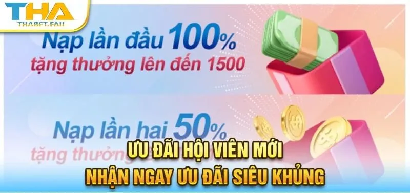 Hội viên Thabet nhận ưu đãi lớn mỗi khi nạp tiền