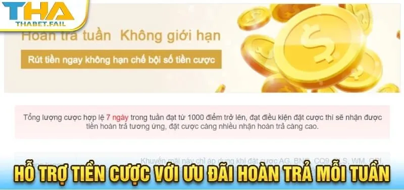 Tham gia đặt cược và nhận hoàn tiền hấp dẫn mỗi tuần